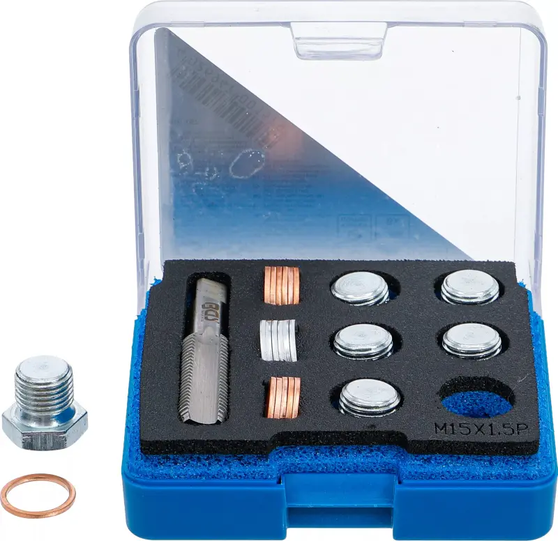 Sada na opravu závitů olejových van M15 x 1,5 mm BGS100157 (25 dílů) (BGS100157)