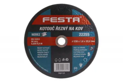Kotouč řezný kov 230x1.6x22.2 FESTA (L22255)
