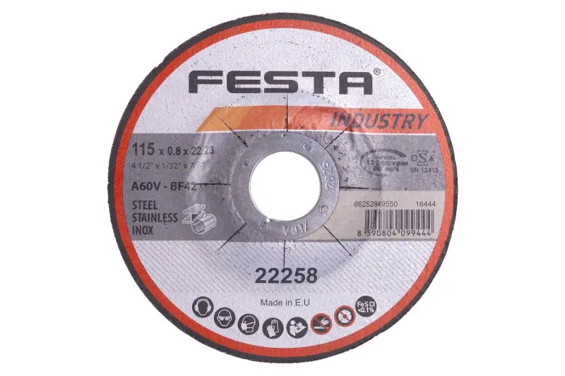 Kotouč řezný FESTA INDUSTRY na kov 115x0.8x22.2mm (L22258)