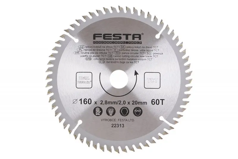 Pilový kot.do dřeva TCT 160mm/2.8/20/60 (L22313)