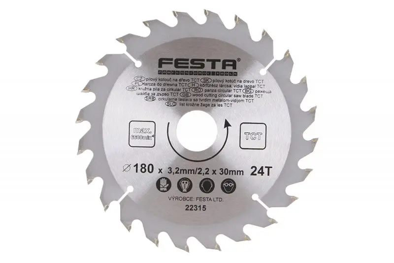 Pilový kot.do dřeva TCT 180mm/3.2/30/24 (L22315)