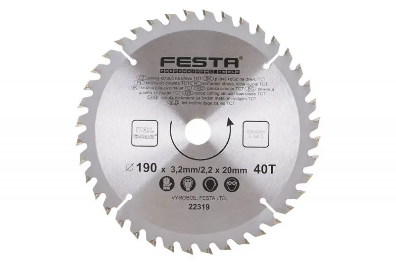 Pilový kot.do dřeva TCT 190mm/40z 20/16 (L22319)