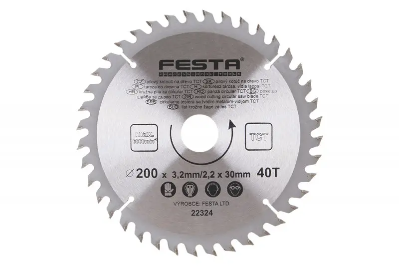 Pilový kot.do dřeva TCT 200mm/3.2/30/40 (L22324)