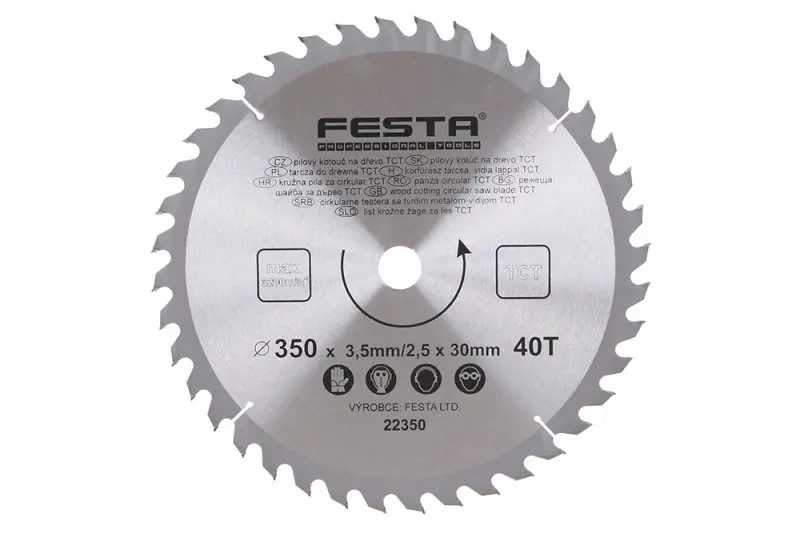 Pilový kot.do dřeva TCT 350mm/3.5/30/40 (L22350)