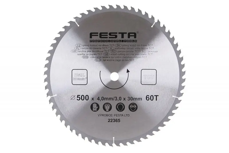 Pilový kot.do dřeva TCT 500mm/4.0/30/60 (L22365)