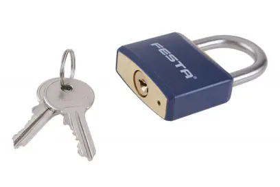 Visací zámek mosazný 40mm, poplastovaný (L23311)