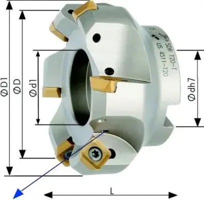 Rovinná nástrčná fréza 45° Z7 SEET/SEEW průměr 125 mm Format 7429992075 s vnitřním chlazením