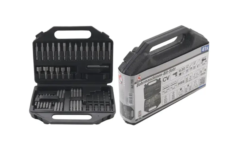 Bity a vrtáky Kraftmann 1/4" BGS100759 pro vrtačky. Sada 41 dílů (BGS100759)