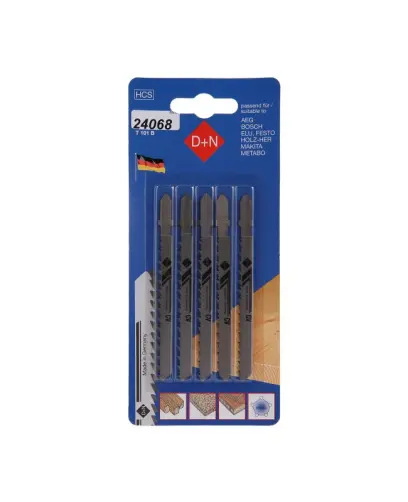 Plátky do přímočaré pilky 5ks 75mm/1,45mm, HCS, 32225, Levior 24068 (L24068)