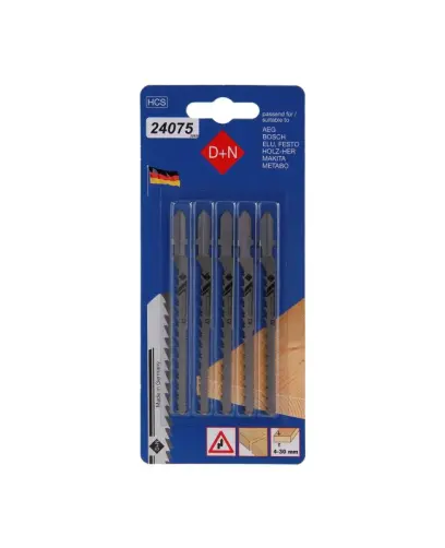 Plátky do přímočaré pilky 5ks 75/1,45mm, HCS, 32825, Levior 24075 (L24075)