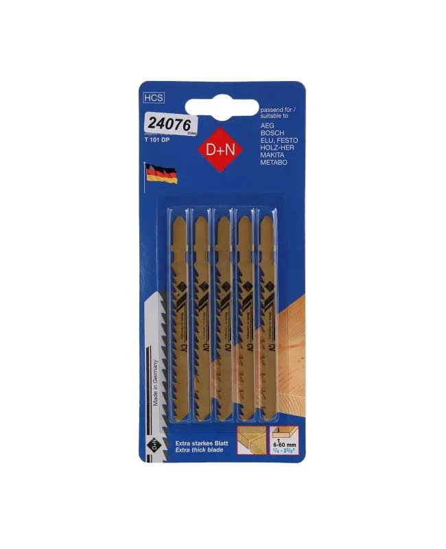 Plátky do přímočaré pilky 5ks 75mm/1,7mm, HCS, 32940, Levior 24076 (L24076)