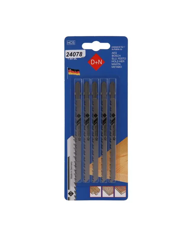 Plátky do přímočaré pilky 5ks 105mm/1,45mm, HCS, 34040, Levior 24078 (L24078)