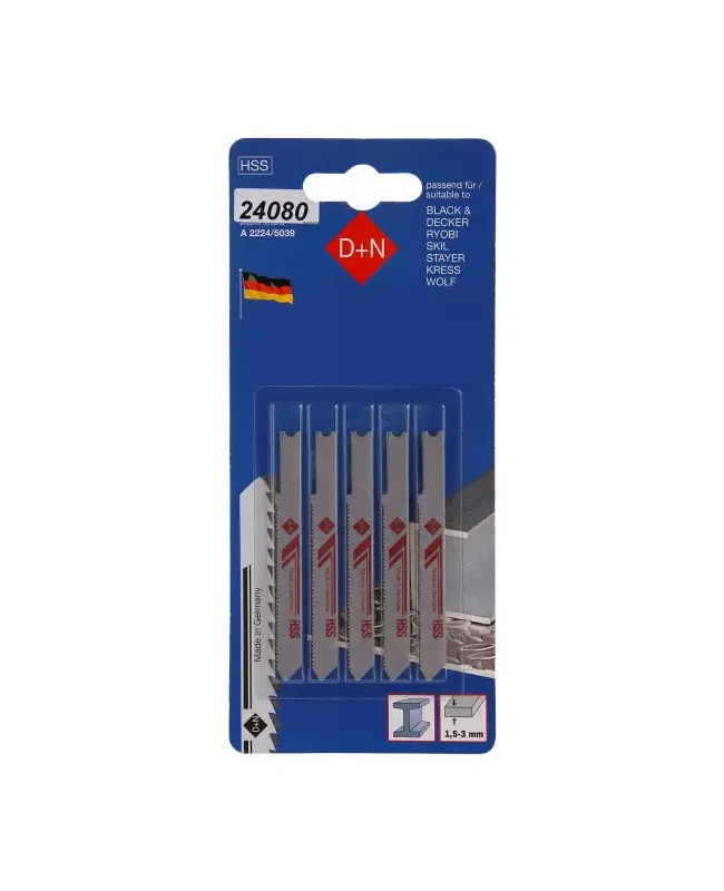 Plátky do přímočaré pilky B&D 5ks 50mm/1mm, HSS, 11012, Levior 24080 (L24080)