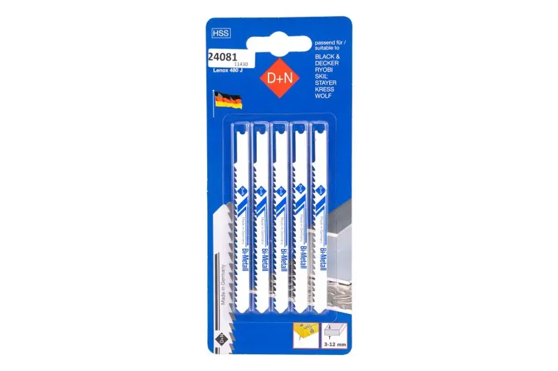Plátky do přímočaré pilky B&D 5ks 75mm/1mm, HSS, 11030, Levior 24081 (L24081)