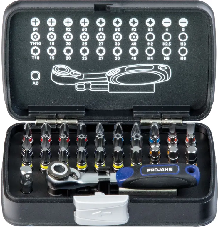Sada bitů Projahn Color-Bit-Box 1/4". 33 dílů s ráčnou (DATPJ4095)