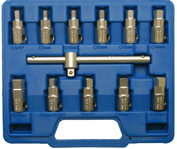 Zástrčné hlavice 3/8" BGS101017 na olejové vany (Sada 12 dílů) (BGS101017)