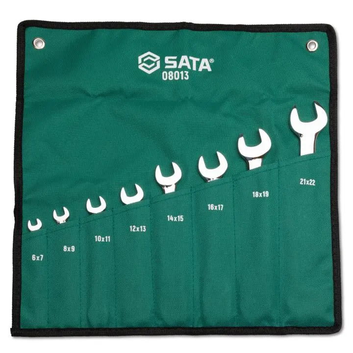 Oboustranné klíče 6 x 7 - 21 x 22 mm SATA Tools - 8 dílů (SATAST08013)