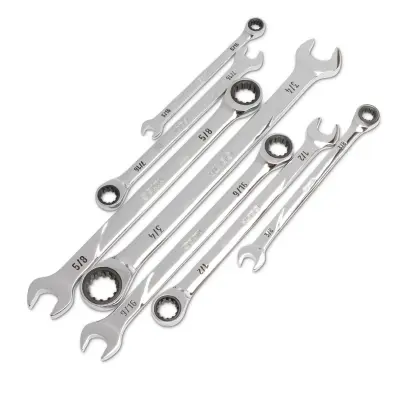 7 ks. Sada kombinovaných ráčnových klíčů SAE 120XP (SATAST08044U)