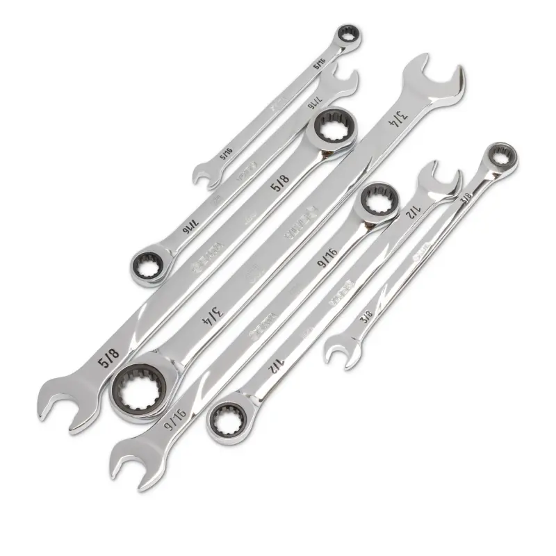 7 ks. Sada kombinovaných ráčnových klíčů SAE 120XP (SATAST08044U)