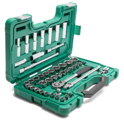 46 ks. Sada nástrčných hlavic 1/2" s 6 hroty a met (SATAST09006SJ)