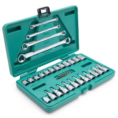 35 ks. Sada nástrčných klíčů 1/4" a 3/8" s pohonem (SATAST09010SJ)