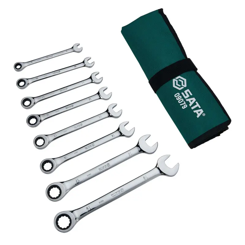 8 ks. Sada metrických klíčů s dvojitou ráčnou - 8, (SATAST09079SJ)
