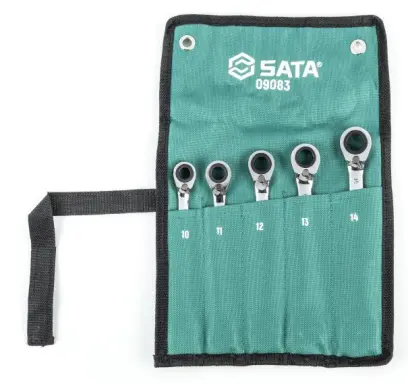 Očkoploché ráčnové klíče 10 ÷ 14 mm v tetronové tašce SATA Tools ST09083SJ - 5 ks (SATAST09083SJ)