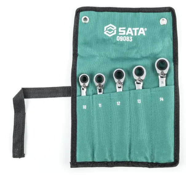 Očkoploché ráčnové klíče 10 ÷ 14 mm v tetronové tašce SATA Tools ST09083SJ - 5 ks (SATAST09083SJ)