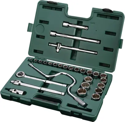 28 ks. Sada metrických nástrčných hlavic 1/2" s 12 (SATAST09090SJ)