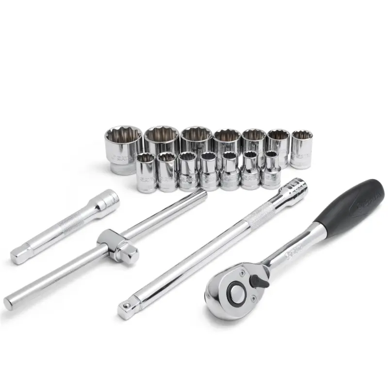 18 kusů. Sada metrických nástrčných hlavic 1/2" s (SATAST09204SJ)