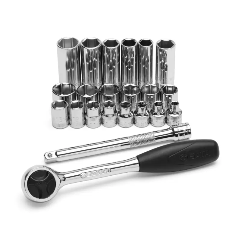 22 ks. Sada metrických nástrčných hlavic s pohonem (SATAST09524)