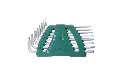 Zástrčné klíče Torx s vrtáním SATA ST097101J, chromované (Sada 8 ks) (SATAST09701)