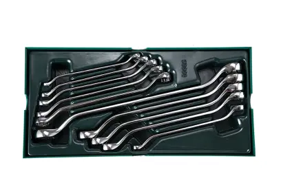 Očkové oboustranné klíčů 6x 7 - 24 x 27 mm vyhnuté SATA Tools - 10 dílů (SATAST09905)