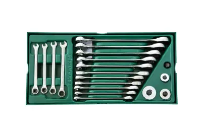 Očkoploché klíče 5,5 ÷ 19 mm SATA Tools s ráčnou - 19 dílů (SATAST09908)