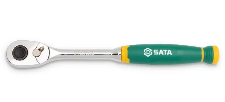 Rychloupínací chromová ráčna s komfortní rukojetí 3/8" Drive 72T (SATAST12971G)