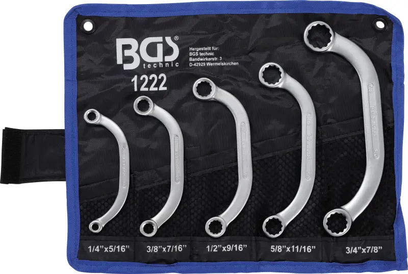 BGS 1222 Očkové klíče palcové, C profil 1/4 ÷ 7/8" (Sada 5 dílů) (BGS101222)