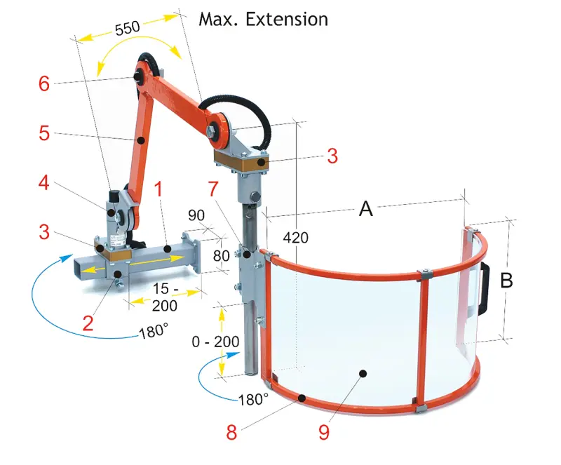 Bezpečnostní zařízení pro frézky PFR 01/400/SX-levé  (BER571123)