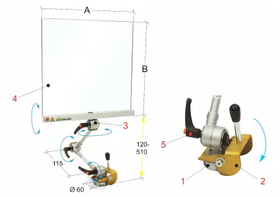 Nastavitelný ochranný štít s montážním magnetem PBM 30/450  (BER571244)