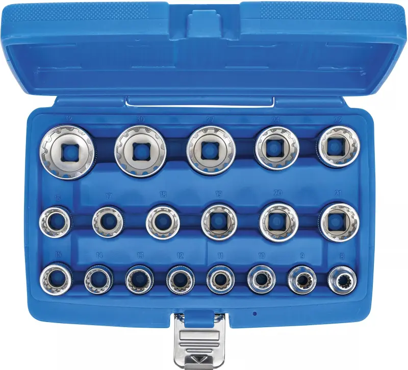 Nástrčné hlavice 1/2" Gear Lock 8 ÷ 32 mm BGS102152 (Sada 19 dílů) (BGS102152)