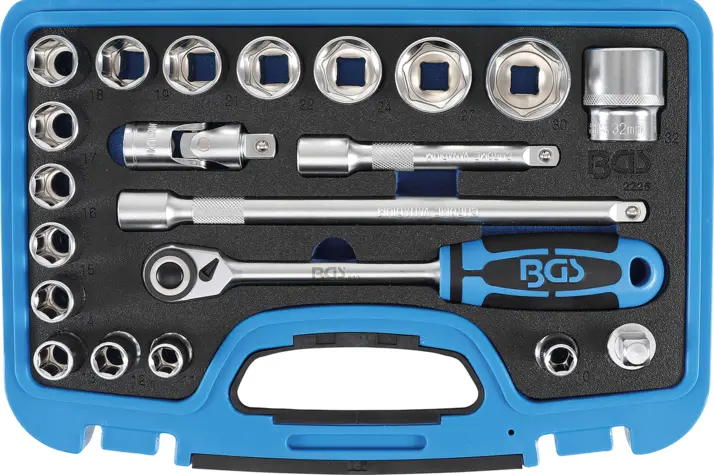 Gola sada 1/2" 10 ÷ 32 mm Pro torque® - německý výrobce BGS (21 dílů) BGS 2225 (BGS102225)