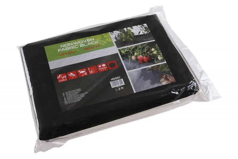 Netkaná textílie 1.6x10M černá 50g/m2 (L45551)