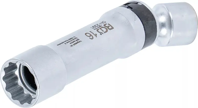 Kloubová nástrčná hlavice 3/8" 12hranná 16 mm BGS102391 na zapalovací svíčky, s přídržnou pružinou (BGS102391)