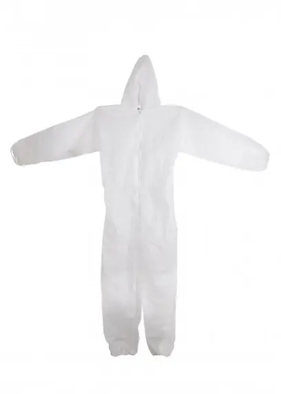 Bílý polypropyl.overal XXL s kapucí (L50588)