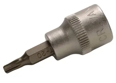 Zástrčná bitová hlavice 3/8" T-profil T20 s otvorem. BGS 2571 (BGS102571)