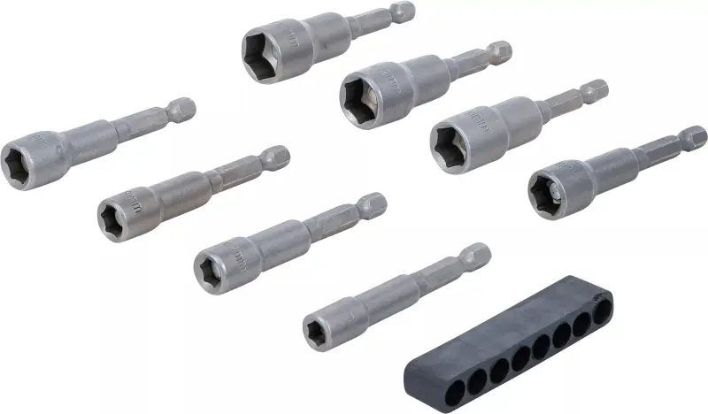 Bitové nástrčné hlavice 1/4" šestihran 6 ÷ 13 mm BGS102758, délka 65 mm. Sada 8 dílů (BGS102758)