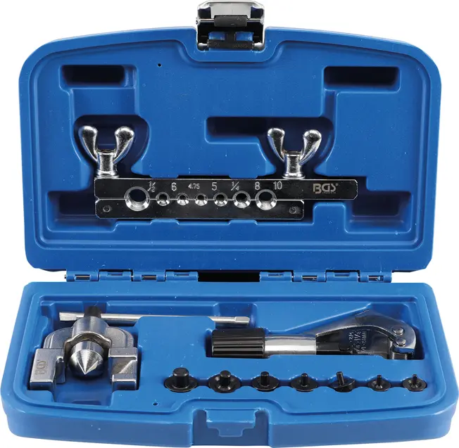 Pertlovací souprava 4,5 ÷ 10 mm BGS103058 s řezákem trubek. Sada 10 dílů (BGS103058)