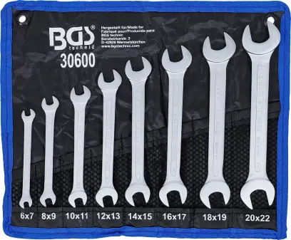 Oboustranné klíče 6 - 22 mm BGS 30600. Sada 8 dílů v tašce (BGS1030600)