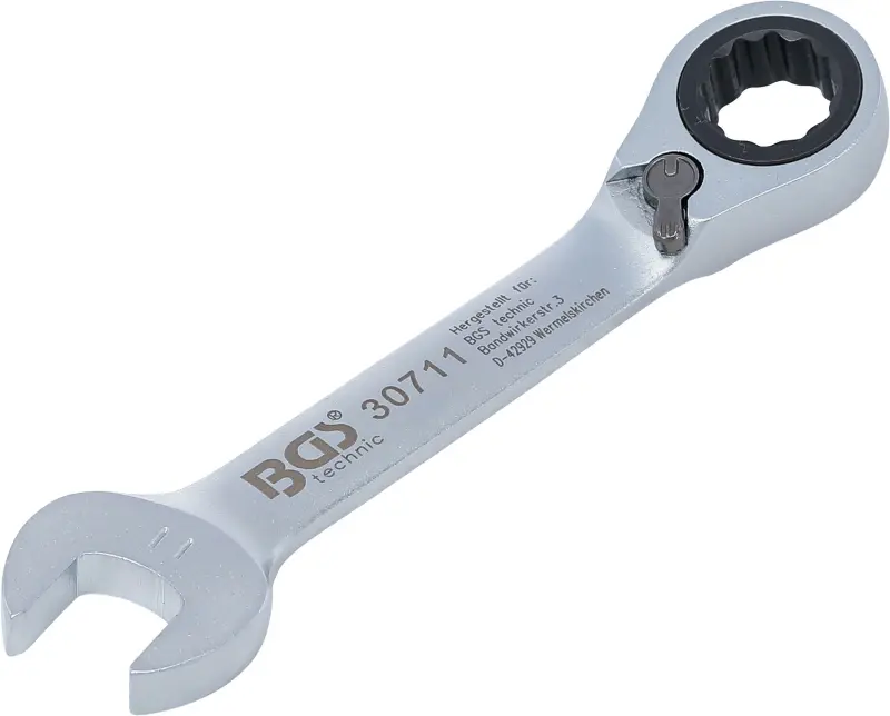 BGS 30711 Očkoplochý klíč 11 mm s ráčnou, extra krátký (BGS1030711)