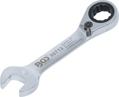 BGS 30712 Očkoplochý klíč 12 mm s ráčnou, extra krátký (BGS1030712)