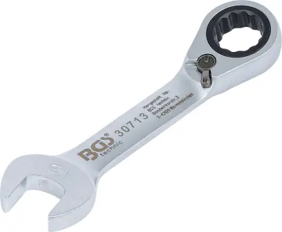 BGS 30713 Očkoplochý klíč 13 mm s ráčnou, extra krátký (BGS1030713)